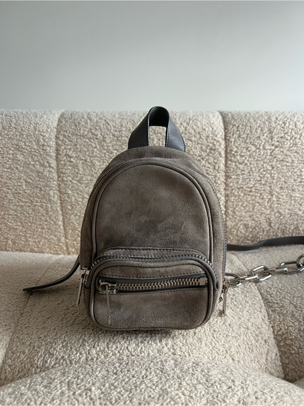 Alexander Wang Attica Gray Suede Mini Backpack